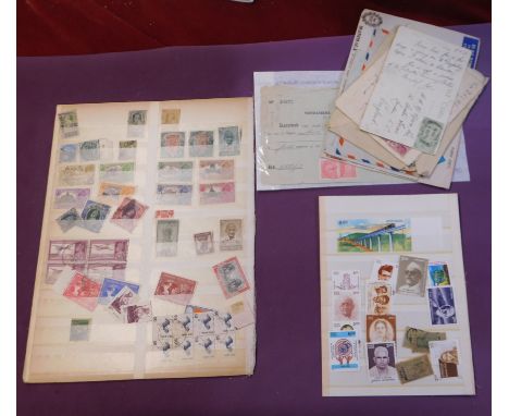 India 1883-1998 m/m and used on 2 stock cards, including officials, revenue plus 7x covers and a postcard, majority posted to