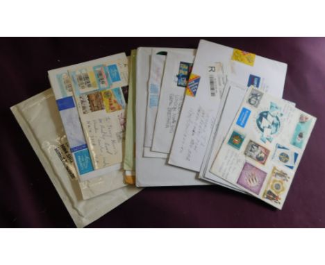 Worldwide 2012-2016 18x philatelic covers posted to same address in the UK with carious postal rate combinations