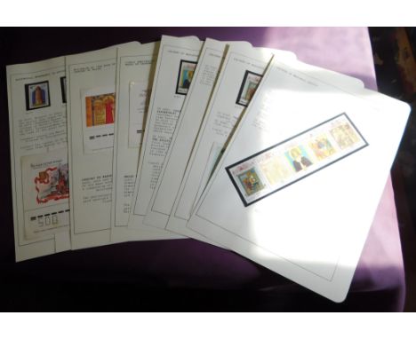 Russia 1990 Medieval Religious Culture and architecture on 7 pages SG 6231-6233 u/m set plus cover and postcard, SG 6259-6263