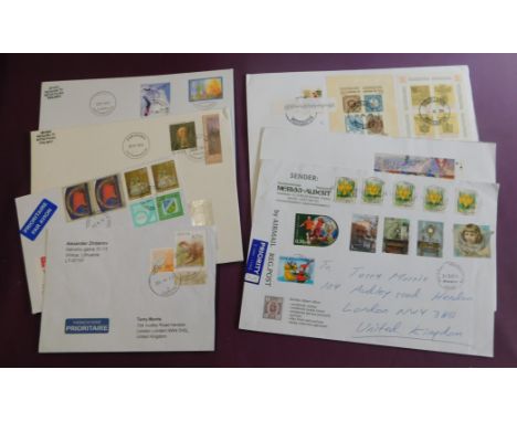 Scandinavia and Baltic States 2014-2016 8x philatelic covers posted to same address in the UK with various postal rate combin