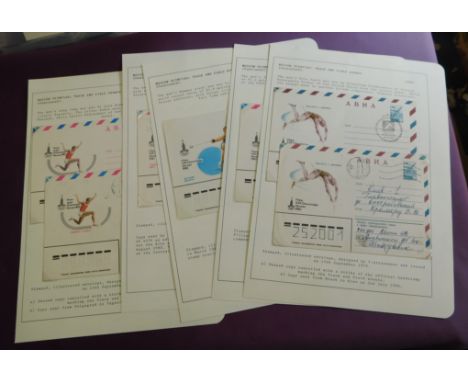 Russia 1980 Moscow Olympics 7x illustrated pre-paid covers illustrated with track and field events