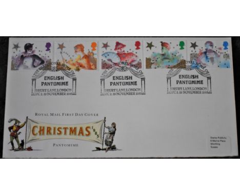Great Britain 1985 (Nov 19th) Christmas Set FDC, Drury Lane/English Pantomime H/S, A/L