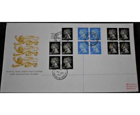 Great Britain FDC 1990 (Jan 30th) Penny Black (3) Booklet Panes FDC, A/L