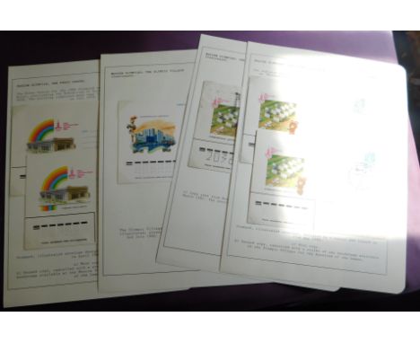 Russia 1980 Moscow Olympics Village (4) and Press centre (2) pre-paid illustrated stationery items