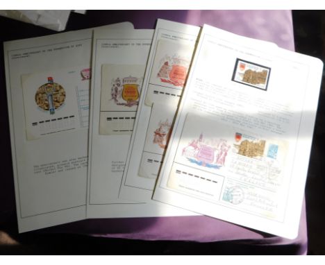 Russia 1982 150th anniv of Kiev on 4 pages SG 5194 m/m, 4x pre-paid 150th anniv illustrated covers with SG 5194 used as part 