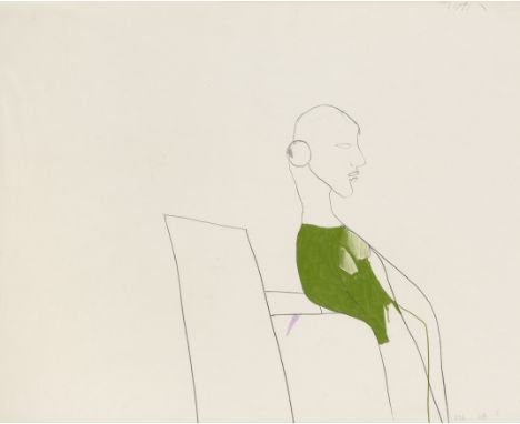 David Hockney R.A. (British, born 1937)Green woman signed with initials and dated 'DH 64' (lower right)pencil and crayon46.7 