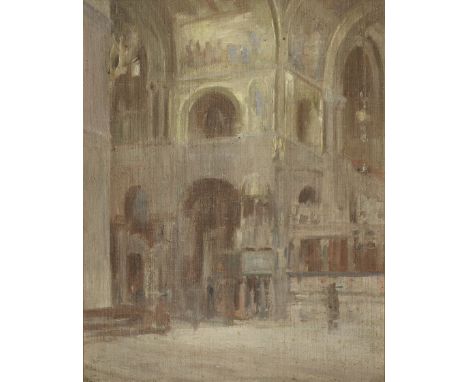 Walter Richard Sickert A.R.A. (British, 1860-1942)Study for Interior of St Mark's Venice oil on canvasboard34.5 x 28 cm. (13 