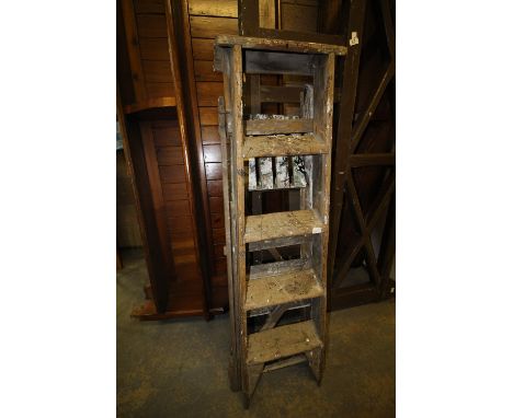 2 Vintage Wooden Step Ladders