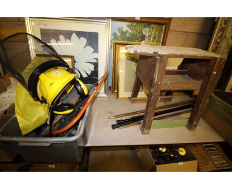 Saw Bench &amp; Box of Tools