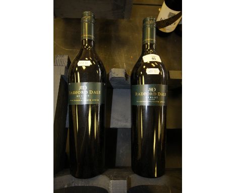 Two 75cl bottles Radford Dale Merlot 2008
