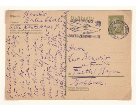 Germany 1929 Michel P187 unused; Michel P187 used; Michel P199.1 machine cancel advertising airmail; Michel P192 unused pictu