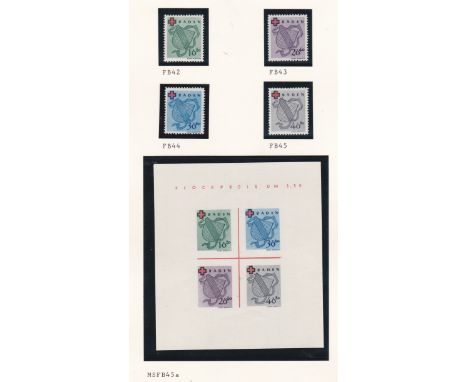 Germany 1949 French Zone Baden Red Cross SG FB42-FB45 m/m set, SG MSFB45a m/m