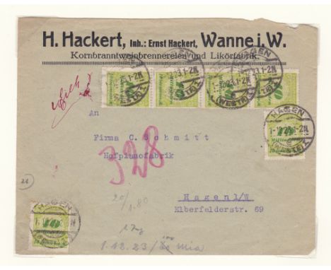 Germany 1923 Inflation Period Post 8 Env's cancels various million mark stamps each item displayed &amp; described with full 