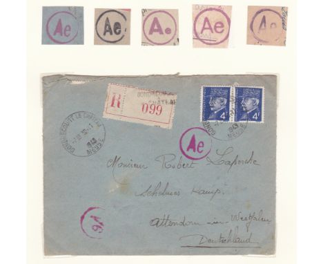 Germany 1943-1944 Economic Collaboration 6 items  each item displayed &amp; described with full details of all censor &amp; t