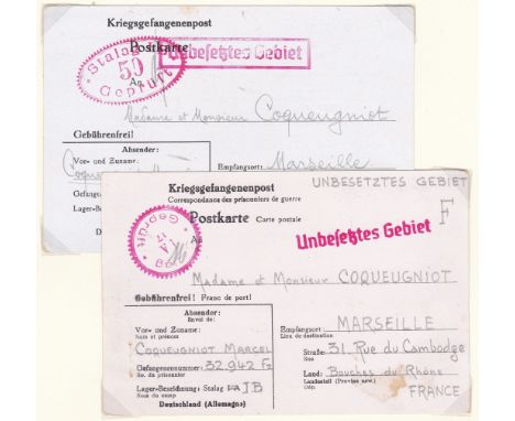Germany 1940-1941 POW Mail French Servicemen Interned Abroad 6 items each item displayed &amp; described with full details of