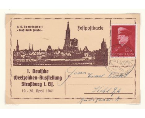 Germany 1941-1942 Alsace Pictorial Cancellations 5 items each item displayed &amp; described with full details of all censor 