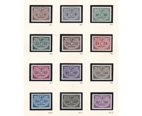 Germany 1940 General Government official issue SGO392-O403 m/m; SGO404-O406 m/m Env Warsaw cancel 18.8.1942 on SGO393, O404; 