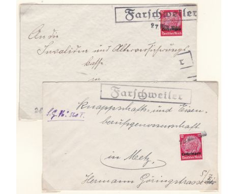 Germany 1940 Alsace &amp; Lorraine use of French &amp; Provisional cancellations 6 items each item displayed &amp; described 