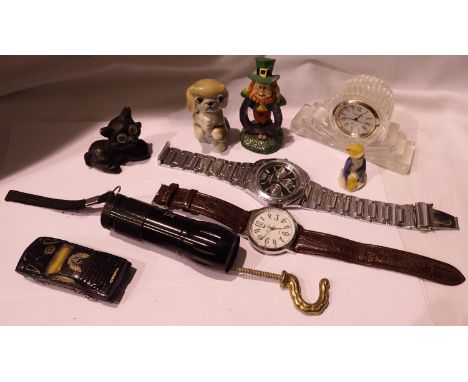 Mixed collectables including Wade Whimsies and watches etc. P&amp;P Group 1 (£14+VAT for the first lot and £1+VAT for subsequ