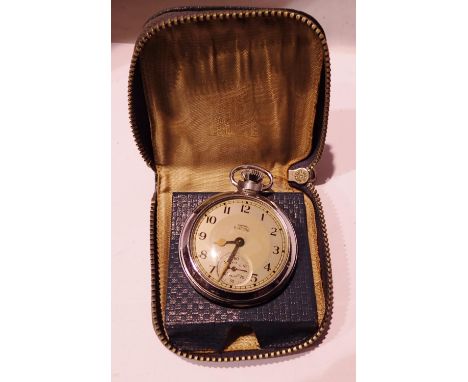 Smiths Empire pocket watch in travel pouch, working at lotting. P&amp;P Group 1 (£14+VAT for the first lot and £1+VAT for sub