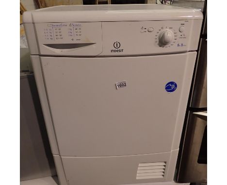 Indesit IDC8T3 tumble dryer, 50 x 60 x 80 cm. All electrical items in this lot have been PAT tested for safety and have passe