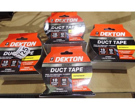 Four rolls of new 50 mm x 10 m duct tape. P&amp;P Group 1 (£14+VAT for the first lot and £1+VAT for subsequent lots) 