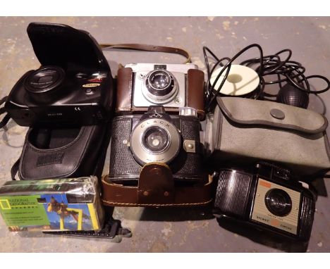 Five vintage film cameras including Agfa, Kodak, Ilford etc. P&amp;P Group 2 (£18+VAT for the first lot and £3+VAT for subseq