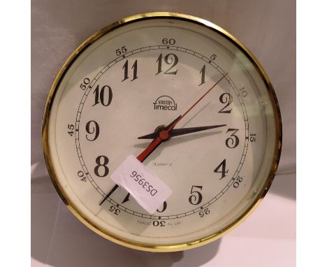 Smiths quartz wall clock, D: 15 cm, requires battery. P&amp;P Group 3 (£25+VAT for the first lot and £5+VAT for subsequent lo