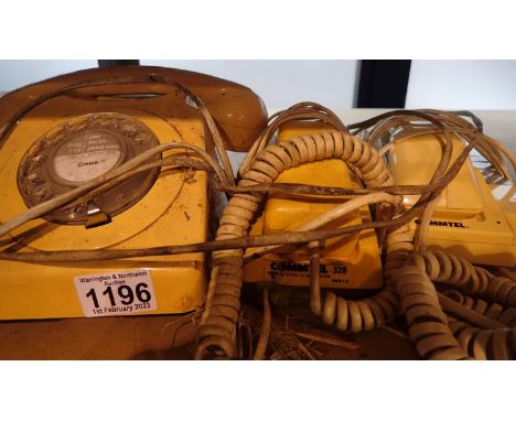 Three vintage landline telephones. Not available for in-house P&amp;P 
