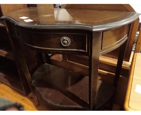 Two tier mahogany console table with single drawer, 70 x 35 x 75 cm H. Not available for in-house P&amp;P 