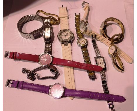 Collection of ladies fashion wristwatches to include Sekonda, majority not working at lotting. P&amp;P Group 1 (£14+VAT for t