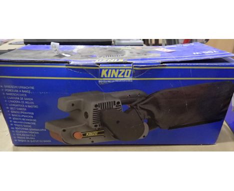 Boxed Kinzo 700w belt sander. P&amp;P Group 3 (£25+VAT for the first lot and £5+VAT for subsequent lots) 