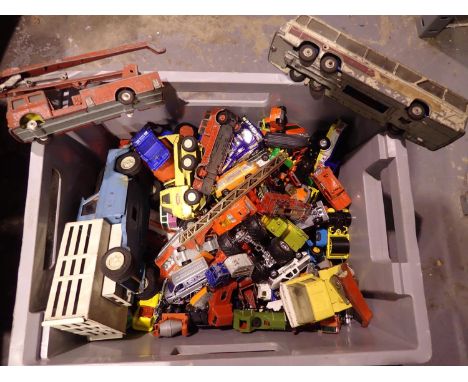 Collection of mixed playworn diecast toys including some Corgi. Not available for in-house P&amp;P 