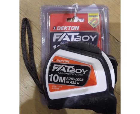 New and unused magnetic auto lock 10 m Fat Boy tape measure. P&amp;P Group 1 (£14+VAT for the first lot and £1+VAT for subseq