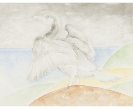 δ Elisabeth Frink (1930-1993)Cormorant Watercolour and pencil on paper, 1971, signed and dated in pencil, sheet 430 x 570mm (