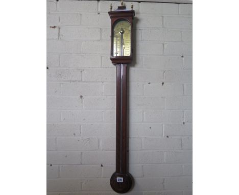 A Victorian style stick barometer by Shortland Bowen, approximately 104cm long, not currently working, has bubbles in its mer