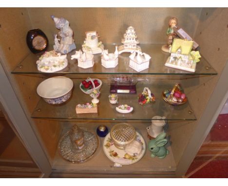 A collection of items including a Lladro figure of a clown a Goebel Hummel figure 'Globe Trotter' various Coalport items a De