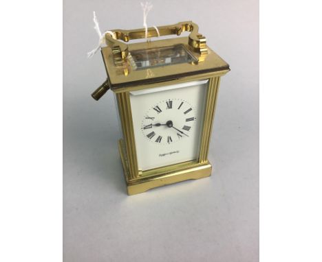 BRASS AND FIVE GLASS CARRIAGE CLOCK, retailed by Mappin &amp; Webb