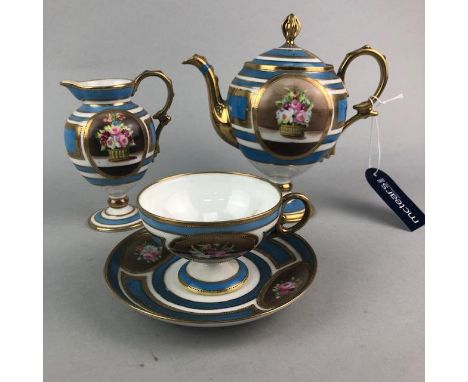 NORITAKE PART COFFEE SERVICE, decorated with floral panels (8)