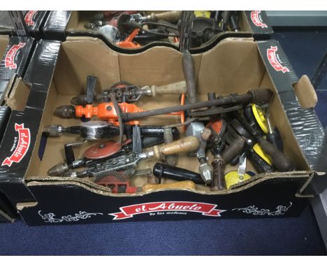 LOT OF VARIOUS HAND TOOLS, contained in four boxes