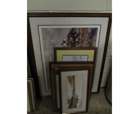 GROUP MIXED ANDREW DIBBEN PRINTS, WATER COLOURS, FURTHER MARTIN SEXTON SIGNED PRINTS ETC 
