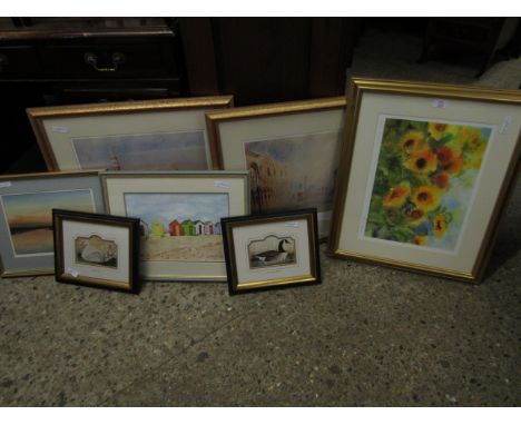 GROUP MIXED PICTURES, PRINTS, WATERCOLOURS ETC 