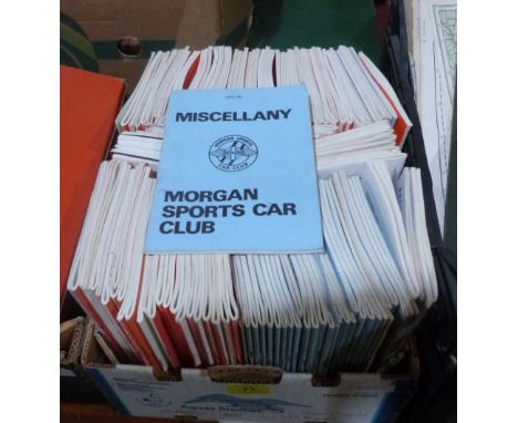 A box of Morgan Sports Car Club Miscellany magazines