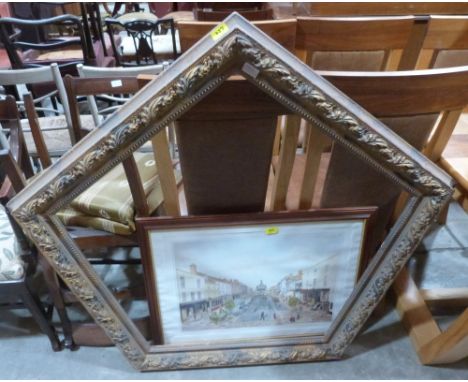 A polygonal picture frame and a print
