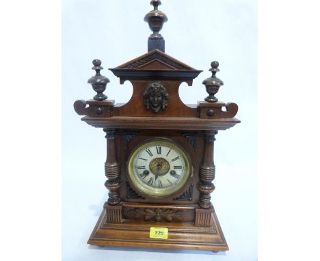 A walnut mantle clock. German c.1910. 20'high