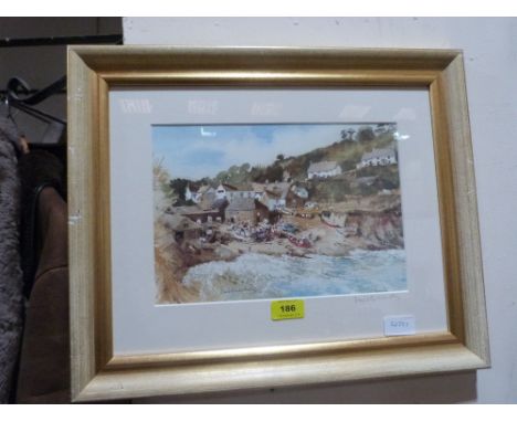 A fine art print after David Birtwhistle, Cadwith Cove, Cornwall. Signed