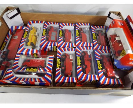 Solido Toner Gam - 12 metal diecast model fire appliances, all different, French manufactured, all appear nm in window boxes 