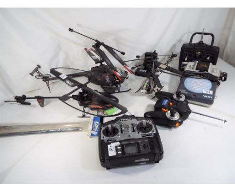 Remote control - three remote control helicopters to include Nikko Skyripper item No. RDC - 510031H, an Army Medic helicopter