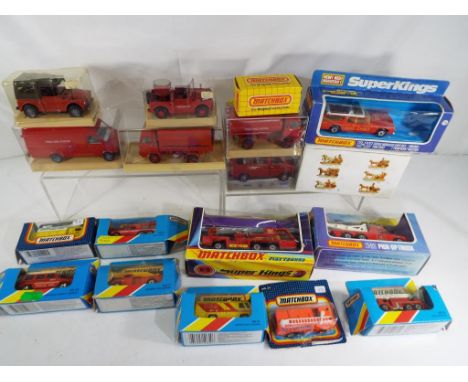 Matchbox - A quantity of diecast model fire engines and emergency service vehicles to include Matchbox K - 9 Superkings fire 