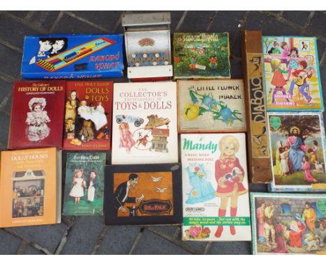 A good selection of vintage games and children's toys comprising, Diabolo by BGL London, Box of Magic, Little Flower maker, S